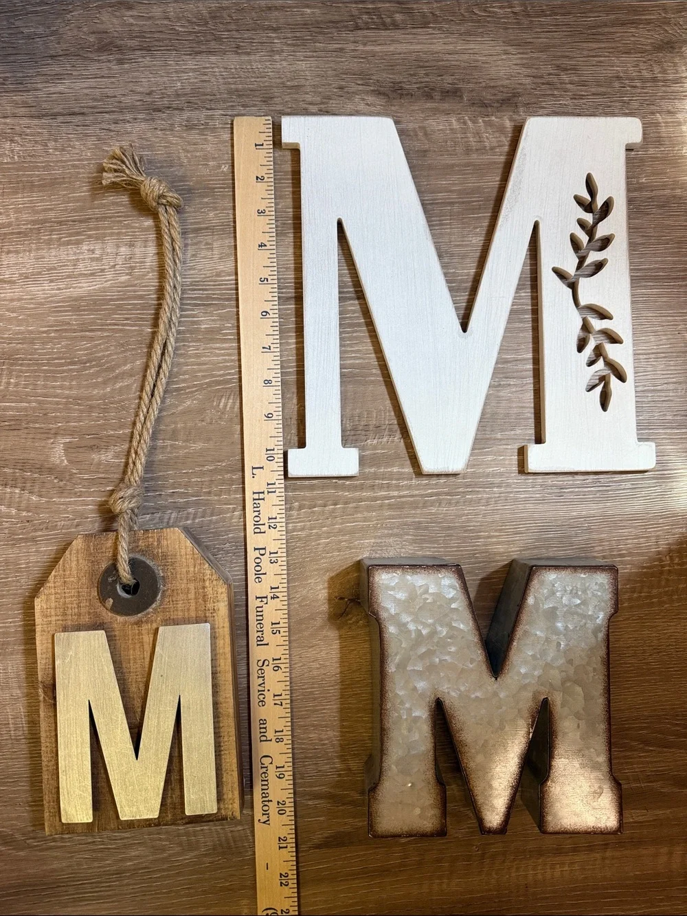 Letter M - set of 3. Decorative Wall Letters. M - Home Wall Decor